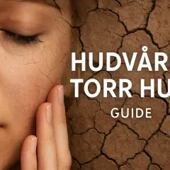 Närande hudvård för irriterad hud. En närbild av en kvinnas ansikte med torr, sprucken hud som liknar torkad jord.