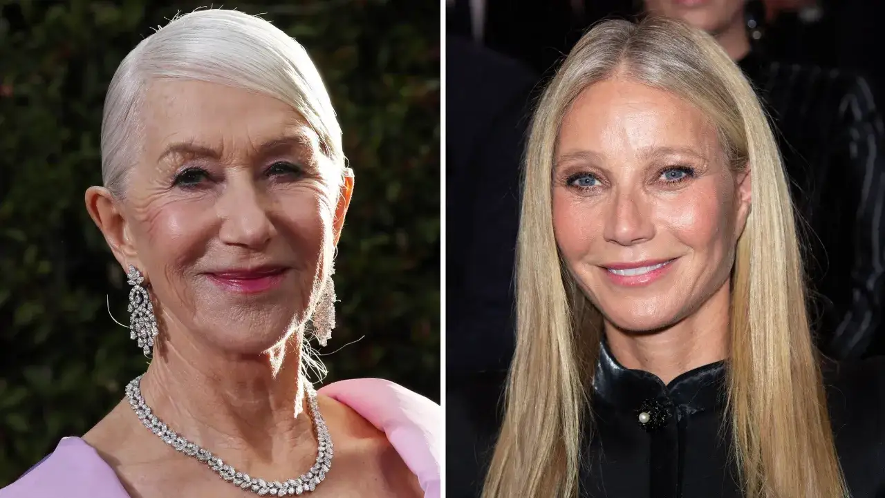 Helen Mirren med silverf&auml;rgat h&aring;r och Gwyneth Paltrow med blont h&aring;r. B&aring;da str&aring;lar, och visar att man kan motverka gr&aring;tt h&aring;r med stil.